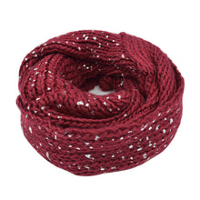 Load image into Gallery viewer, Premium Unique Winter Silver Flakes Rib Knit Soft Infinity Loop Circle Scarf
