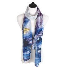 Load image into Gallery viewer, TrendsBlue Premium 100% Pure Silk Floral Scenery Painting Scarf Shawl Wrap
