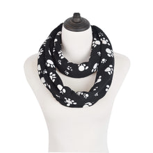 Load image into Gallery viewer, Premium Soft Faux Fur Dog Paw Print Infinity Loop Circle Scarf - Diff Colors
