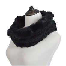 Load image into Gallery viewer, Premium Solid Color Winter Diamond Knit Faux Fur Trim Infinity Loop Circle Scarf
