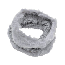 Load image into Gallery viewer, Premium Solid Color Winter Diamond Knit Faux Fur Trim Infinity Loop Circle Scarf
