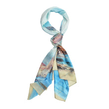 Load image into Gallery viewer, TrendsBlue Premium 100% Pure Silk Floral Scenery Painting Scarf Shawl Wrap
