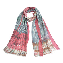 Load image into Gallery viewer, Elegant Multi Color Feather Print Frayed Edge Fashion Scarf Shawl Wrap
