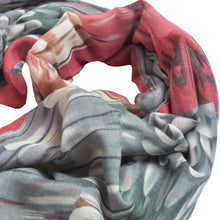 Load image into Gallery viewer, Elegant Multi Color Feather Print Frayed Edge Fashion Scarf Shawl Wrap
