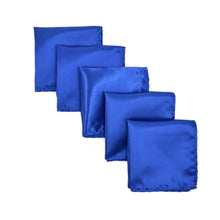 Load image into Gallery viewer, 5-Pack Set Men&#39;s Solid Color Pocket Square Handkerchief - Diff Colors
