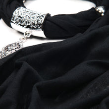 Load image into Gallery viewer, Elegant Charm Pendant Jewelry Necklace Scarf w- Fleur de lis Medallion

