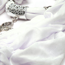 Load image into Gallery viewer, Elegant Charm Pendant Jewelry Necklace Scarf w- Fleur de lis Medallion
