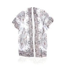 Load image into Gallery viewer, Premium Burnout Lace Floral Fringed Chiffon Kimono Cardigan Beach Cover Up
