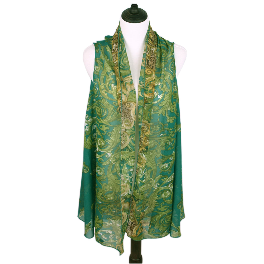 TrendsBlue Multi Use Floral Leopard Chiffon Kimono Scarf Vest Beach Cover Up