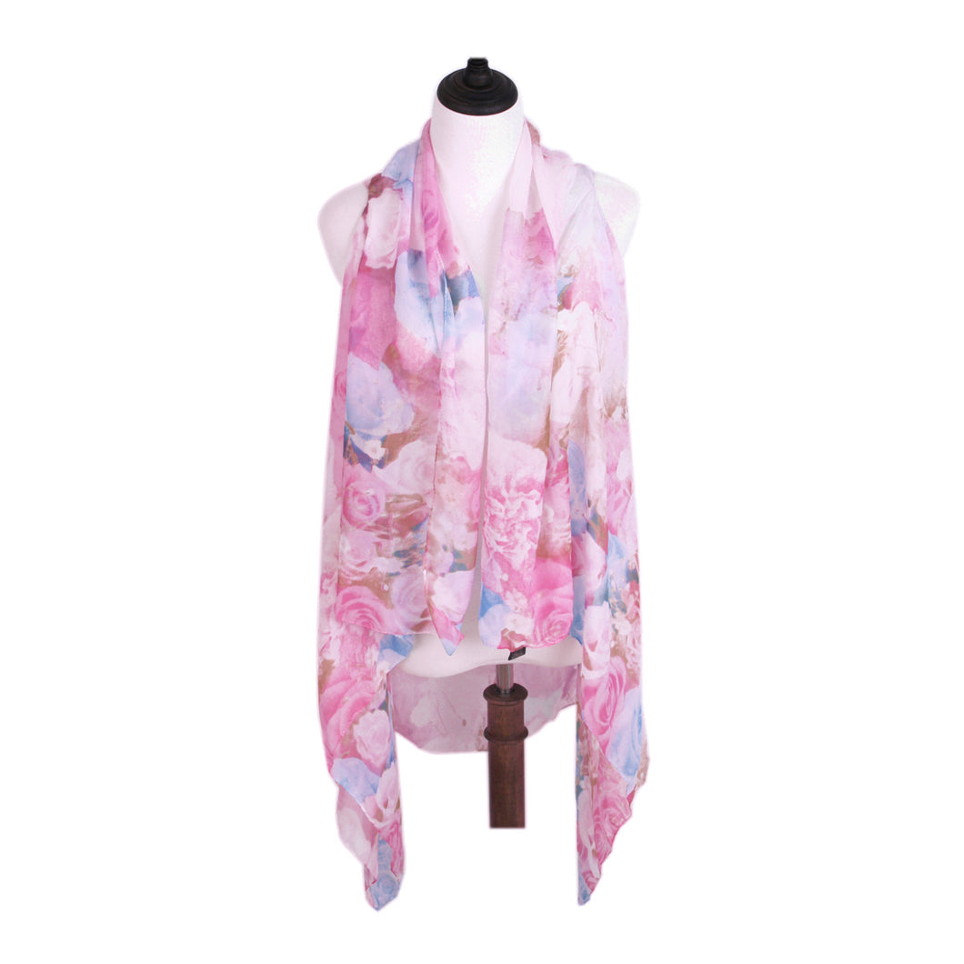 TrendsBlue Multi Use Floral Chiffon Kimono Scarf Wrap Vest Beach Cover Up