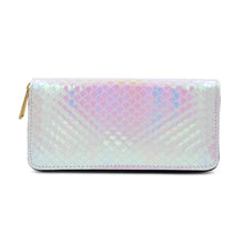 Load image into Gallery viewer, Premium Holographic Fish Scale Vegan Leather Continental Zip Around Wallet
