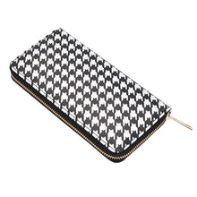 Load image into Gallery viewer, Premium Smooth Vegan Leather Houndstooth Check Continental Zip Around Wallet

