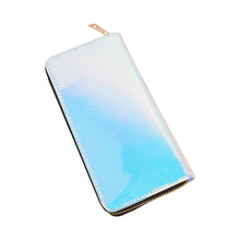 Load image into Gallery viewer, Premium Holographic Smooth Vegan Leather Continental Zip Around Wallet
