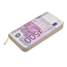Load image into Gallery viewer, 500 Euro Currency Money Bill Print PU Leather Zip Around Wallet

