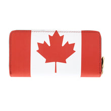 Load image into Gallery viewer, Premium Canada Country Flag Maple Leaf Print PU Leather Zip Around Wallet
