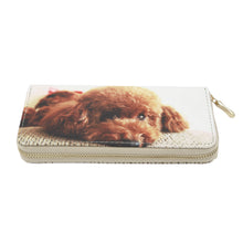 Load image into Gallery viewer, Premium Cute Toy Poodle Puppy Dog Animal Print PU Leather Zip Around Wallet

