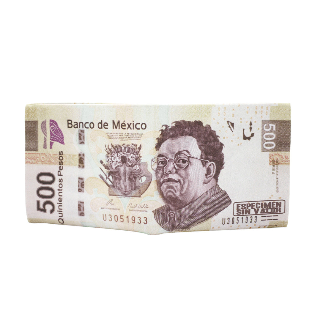 TrendsBlue Premium 500 Mexican Peso Bill Money Print PU Leather Bifold Wallet