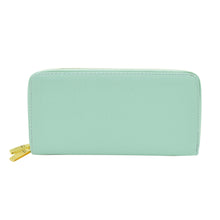 Load image into Gallery viewer, Premium Solid PU Leather Double Zip Around Organizer Wallet Wristlet
