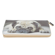 Load image into Gallery viewer, Pug Puppy Dog Animal Print PU Leather Zip Around Wallet
