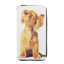 Load image into Gallery viewer, Golden Retriever Puppy Dog Animal Print PU Leather Zip Around Wallet
