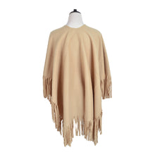 Load image into Gallery viewer, Premium Large Solid Color Tasseled Winter Poncho Shawl Wrap Cape Cardigan Coat

